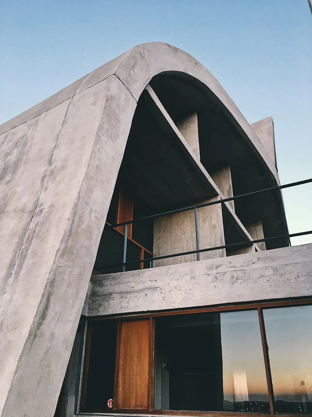 Concrete facade in warm light